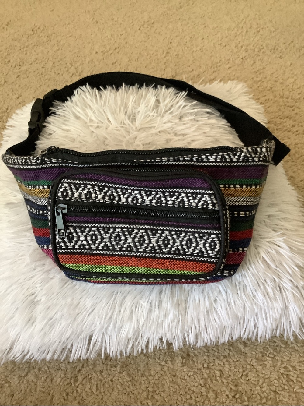 Boho Multicolor Retro Vintage Crossbody Waist Bag - Casual Outdoor Fanny Pack